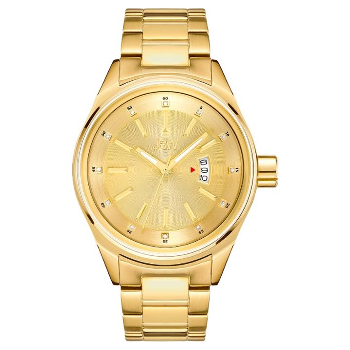 Men's Jbw J6287l Rook Japanese Movement Stainless Steel Real Diamond Watch - Gold, Size: Large, Bright Gold