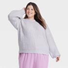 Women's Plus Size Crewneck Pullover Sweater - A New Day Light Purple