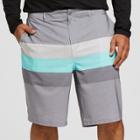 Men's Big & Tall Striped 10.5 Triton Hybrid Swim Shorts - Goodfellow & Co Gray