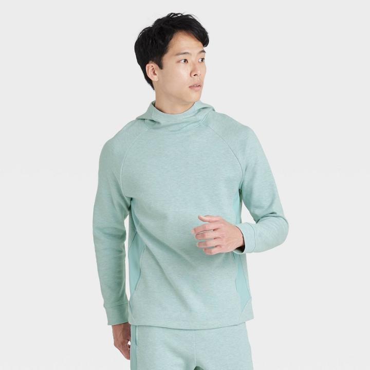 Men's Big & Tall Gym Fleece Hooded Sweatshirt - All In Motion Light Mint Xxxl,