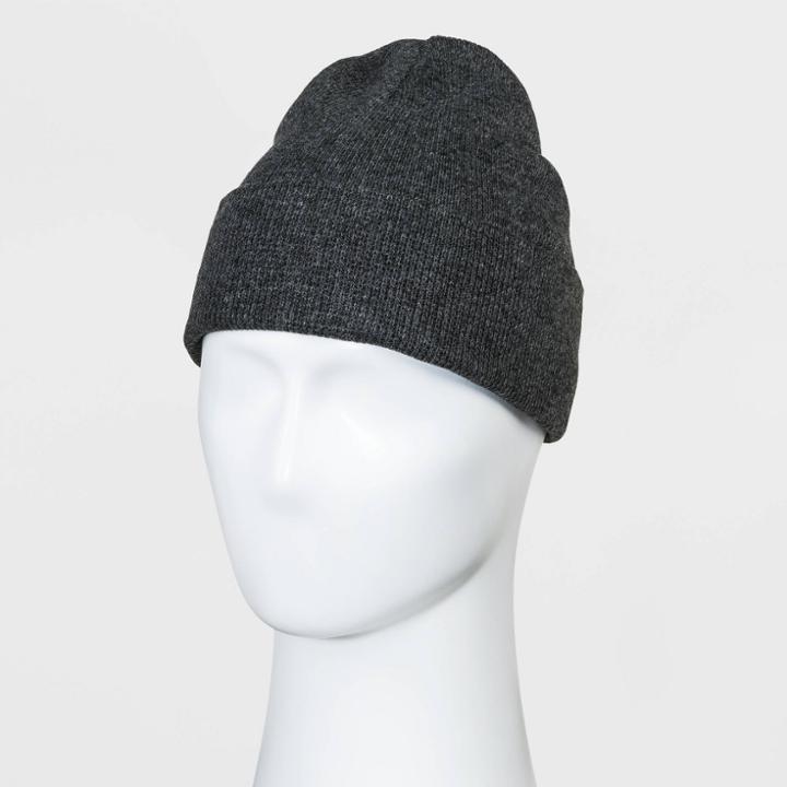 Men's Circular Knit Cuffed Beanie - Goodfellow & Co Gray