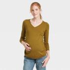 V-neck Essential Pullover Maternity Sweater - Isabel Maternity By Ingrid & Isabel Olive Green