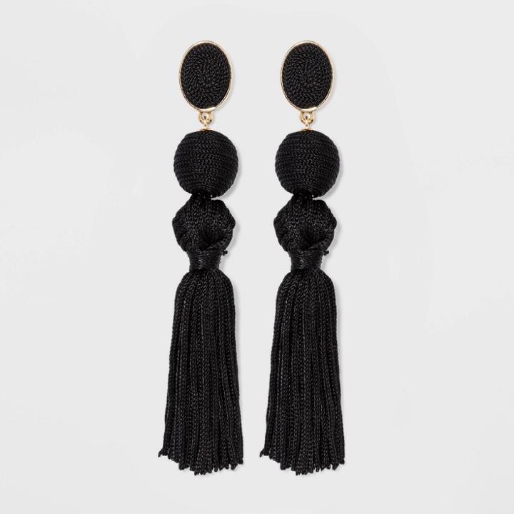 Sugarfix By Baublebar Ball Drop Tassel Earrings - Black, Women's