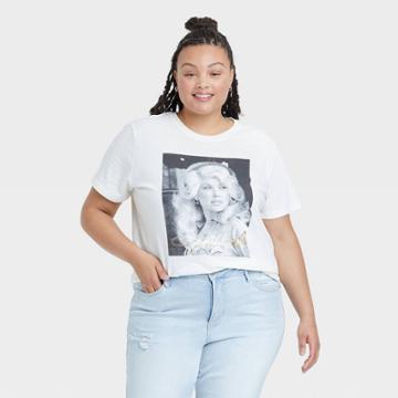 Women's Dolly Parton Plus Size Short Sleeve Graphic T-shirt - Ivory