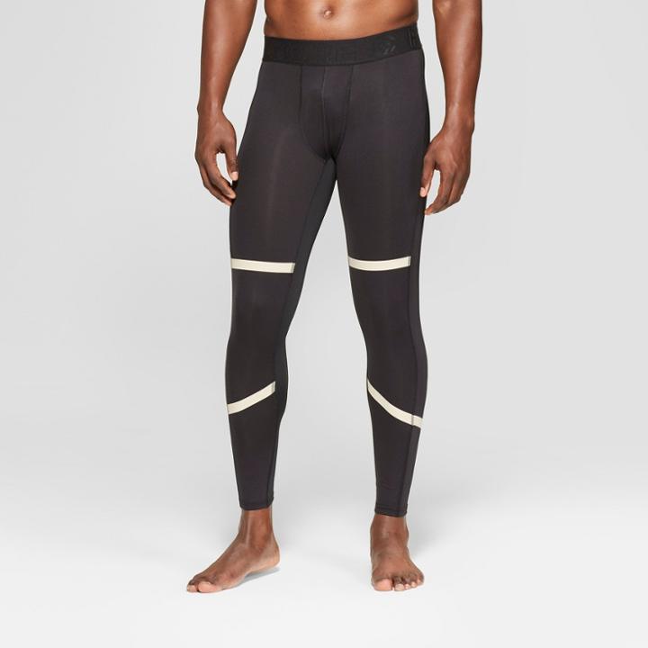 Men's Compression Tight Leggings With Khaki Taping - C9 Champion Black