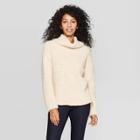 Women's Any Day Long Sleeve Turtleneck Sherpa Pullover - A New Day Cream