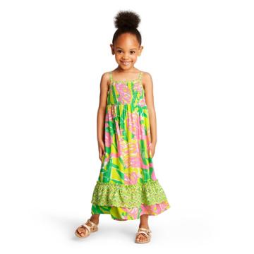 Toddler Girls' Fan Dance Sleeveless Square Neck Maxi Dress - Lilly Pulitzer For Target Pink/yellow 12m, Women's, Pink Green