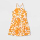 Girls' Printed Tiered Knit Sleeveless Dress - Cat & Jack Orange