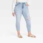 Women's Plus Size High-rise Skinny Jeans - Ava & Viv Light Wash 16w,