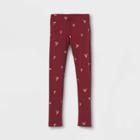 Girls' Floral Leggings - Cat & Jack Burgundy