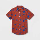 Boys' Stretch Woven Short Sleeve Button-down Shirt - Cat & Jack Orange