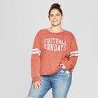 Women's Plus Size Football Sundays Graphic Sweatshirt - Modern Lux (juniors') Red