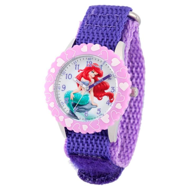 Girls' Disney Ariel Stainless Steel With Bezel Watch - Purple