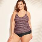 Women's Plus Size Trim Inset Tankini Top - Kona Sol 22w,