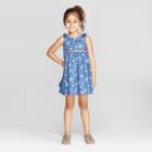 Oshkosh B'gosh Toddler Girls' Floral A-line Dress - Navy 12m, Girl's, Blue