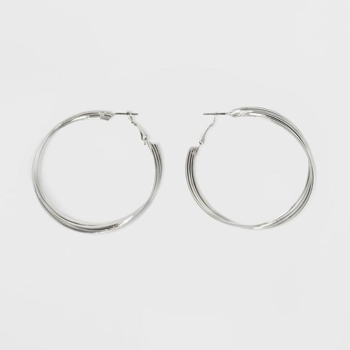 Multi Row Metal Hoop Earrings - A New Day Dark