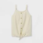 Girls' Button-front Woven Tank Top - Cat & Jack White