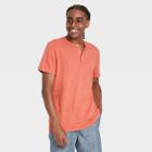 Men's Short Sleeve Henley Shirt - Goodfellow & Co Orange