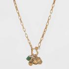 Semi-precious Long Charm Pendant Necklace - Universal Thread Jade, Green
