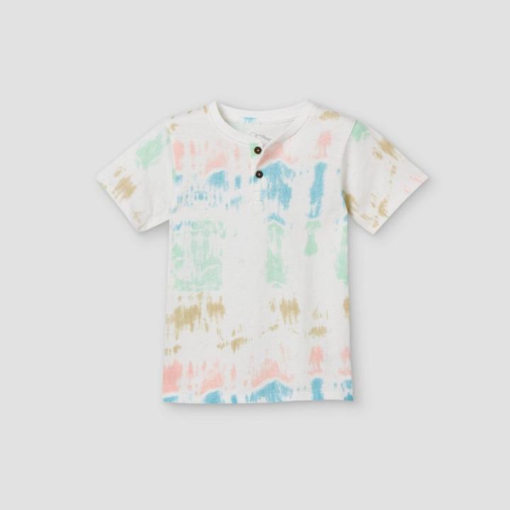 Toddler Boys' Tie-dye Henley Shirt - Art Class