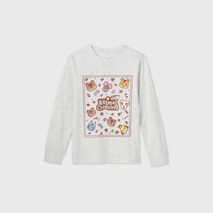 Boys' Nintendo Animal Crossing Long Sleeve Graphic T-shirt - Off-white