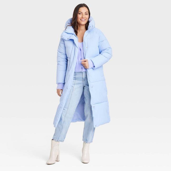 Women's Duvet Puffer Jacket - A New Day Blue