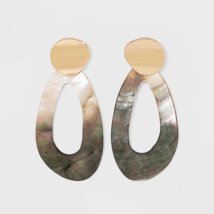 Shell Stud Drop Earrings - A New Day , Women's,