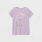 Girls' Shine Unicorn Graphic Short Sleeve T-shirt - Cat & Jack Light Purple