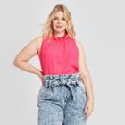Women's Plus Size Sleeveless High Neck Blouse - Who What Wear Pink 3x, Women's,