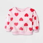 Baby Girls' Heart Cozy Pullover - Cat & Jack Pink Newborn