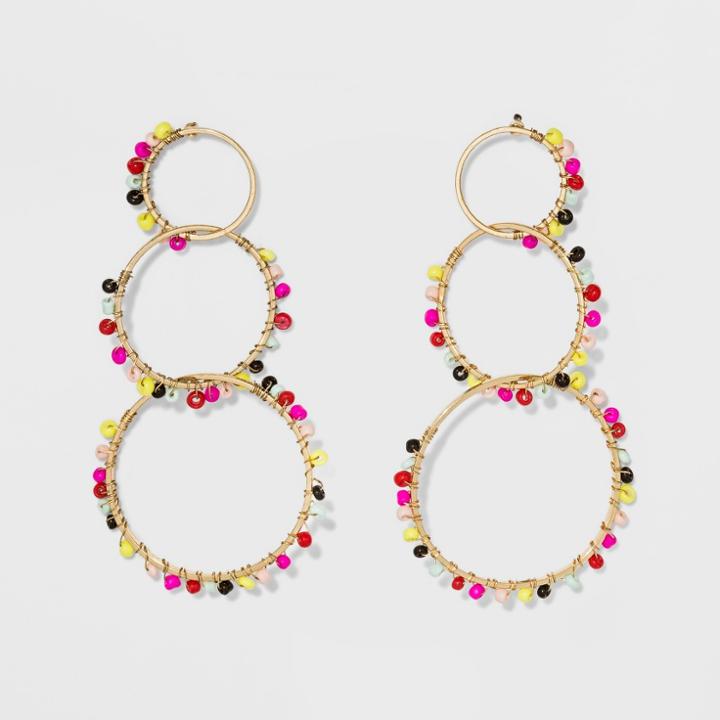 Sugarfix By Baublebar Embellished Triad Hoop Earrings, Girl's,