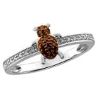 Distributed By Target 1/10 Ct. T.w. Round-cut Red And White Diamond Prong Set Bug Ring - White