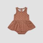 Q By Quincy Mae Baby Girls' Gauze Bodysuit Dress - Clay Brown