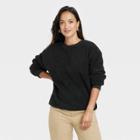 Women's Sherpa Pullover Sweatshirt - A New Day Black