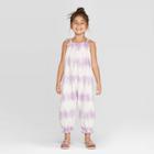 Toddler Girls' Tie Dye Jumpsuit - Art Class Purple