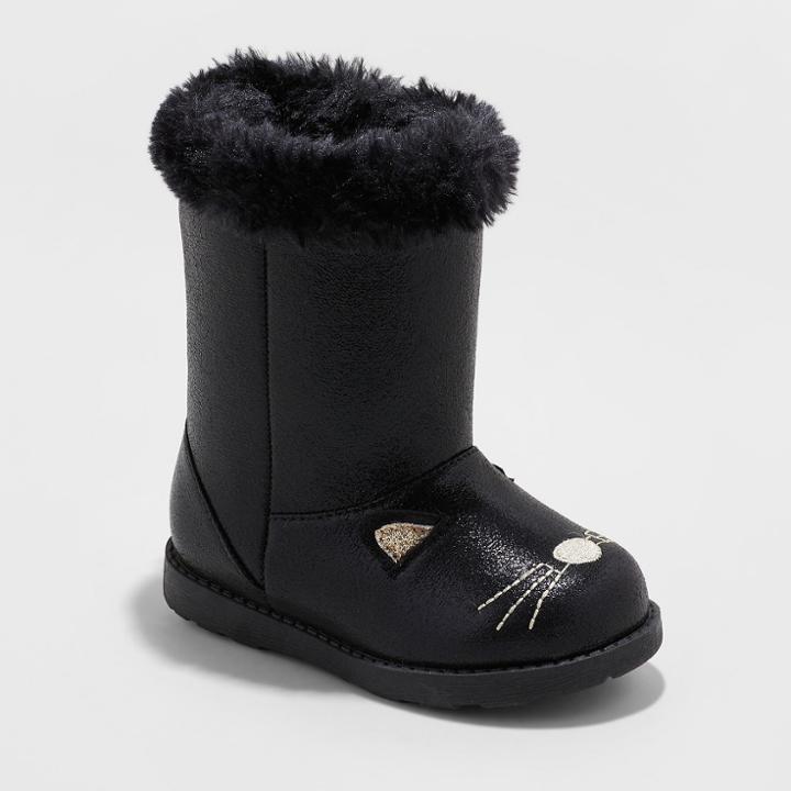 Toddler Girls' Etha Ankle Fashion Boots - Cat & Jack Black