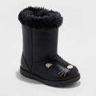 Toddler Girls' Etha Ankle Fashion Boots - Cat & Jack Black