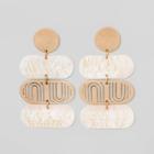 Multi Mixed Solid And Cutout Soft Rectangle Charm Drop Earrings - Universal Thread