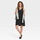 Women's Ruffle Sleeveless Hem Knit Dress - A New Day Black