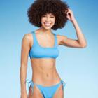 Women's Ribbed Bralette Bikini Top - Wild Fable Blue X