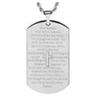 West Coast Jewelry Men's Mirror Polish Stainless Steel 'lord's Prayer' Dog Tag Necklace,