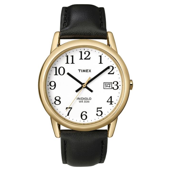 Men's Timex Easy Reader Watch With Leather Strap - Gold/black T2h2919j