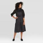 Women's Organza Puff 3/4 Sleeve Dress - Prologue Black
