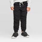 Toddler Boys' Lined Stretch Twill Jogger Pants - Cat & Jack Black