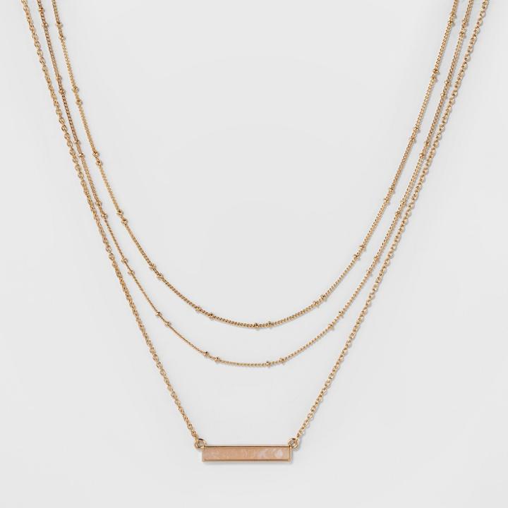 Sugarfix By Baublebar Layered Necklace With Bar - Gold, Girl's