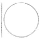 Distributed By Target Diamond Cut Endless Hoop Earrings In Sterling Silver - Gray