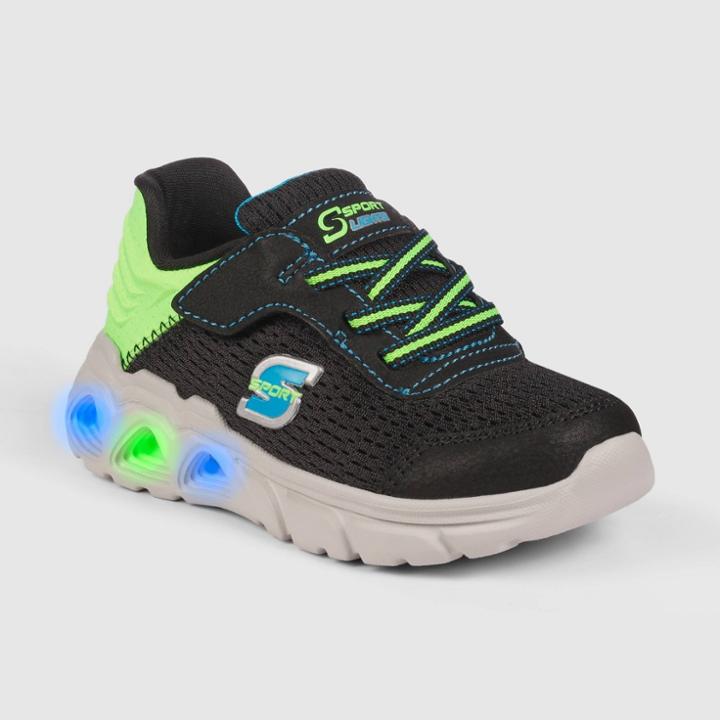 Toddler Boys' S Sport By Skechers Timmie Light-up Apparel Sneakers - Navy/green