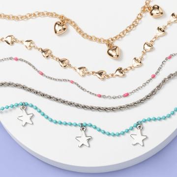 More Than Magic Girls' 5pk Gold Star And Heart Bracelet Set - More Than