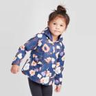 Toddler Girls' Hooded Floral Fashion Jacket - Art Class Blue 12m, Toddler Girl's