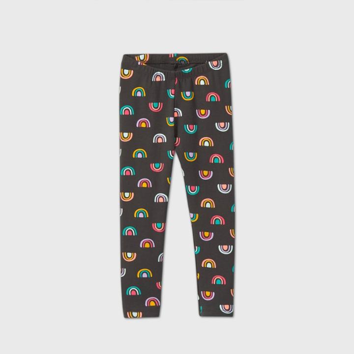 Toddler Girls' Rainbow Leggings - Cat & Jack Gray